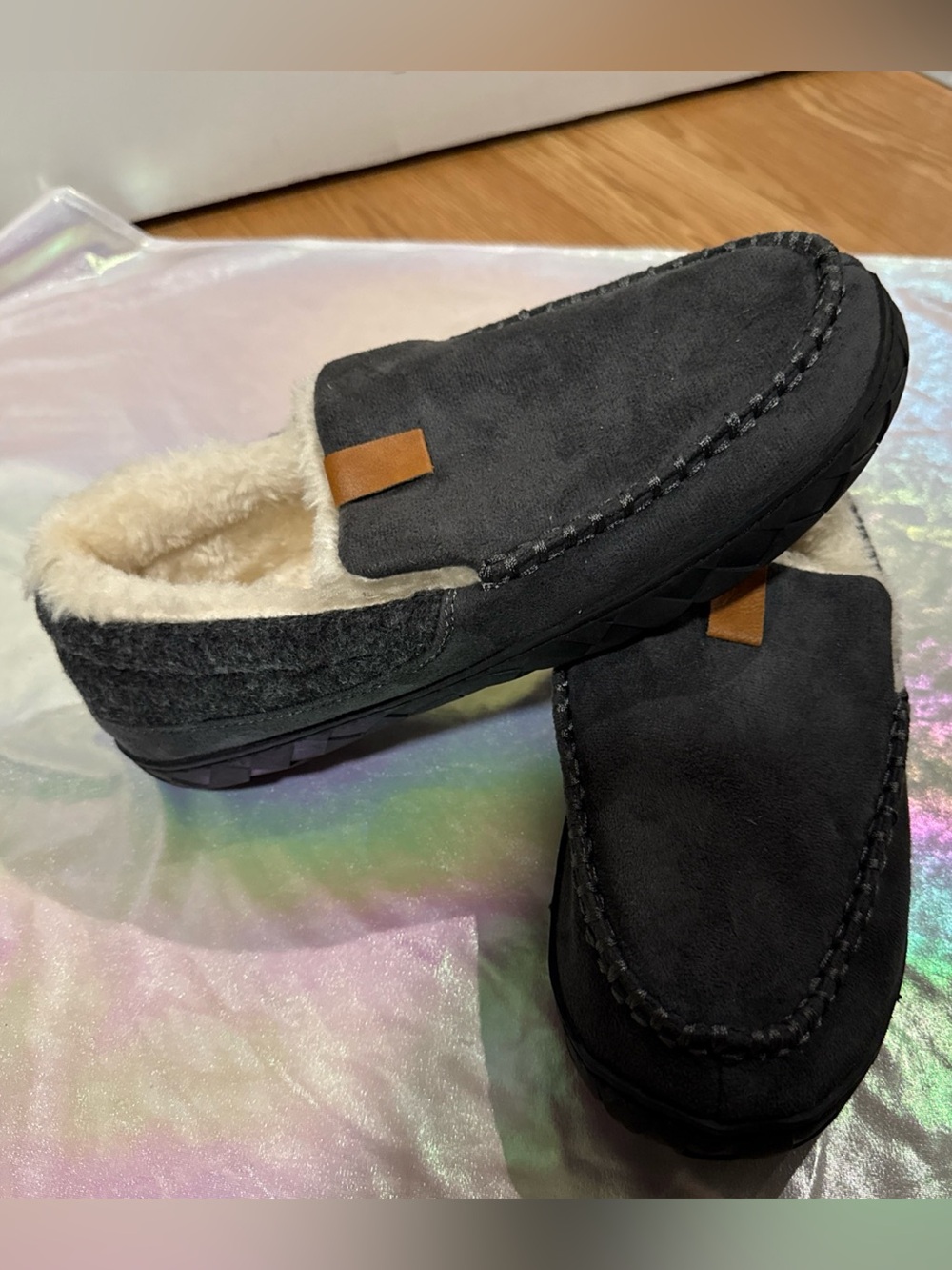 Brown/grey Suede Men's Slippers sizeUS 43(2),45, 46, 48 EU NEW